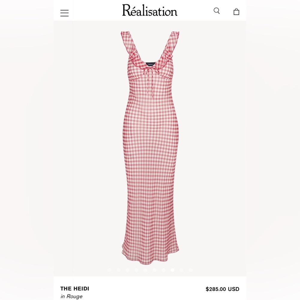 Realisation Par Red Gingham Maxi Dress